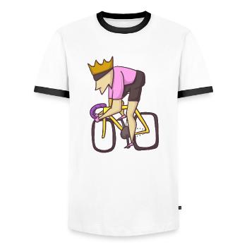 road bike king cyclist - Men's Ringer Shirt - white/black - Front - AI Model Female 172 light (172cm) & AI Model Male 178 dark (178cm)
