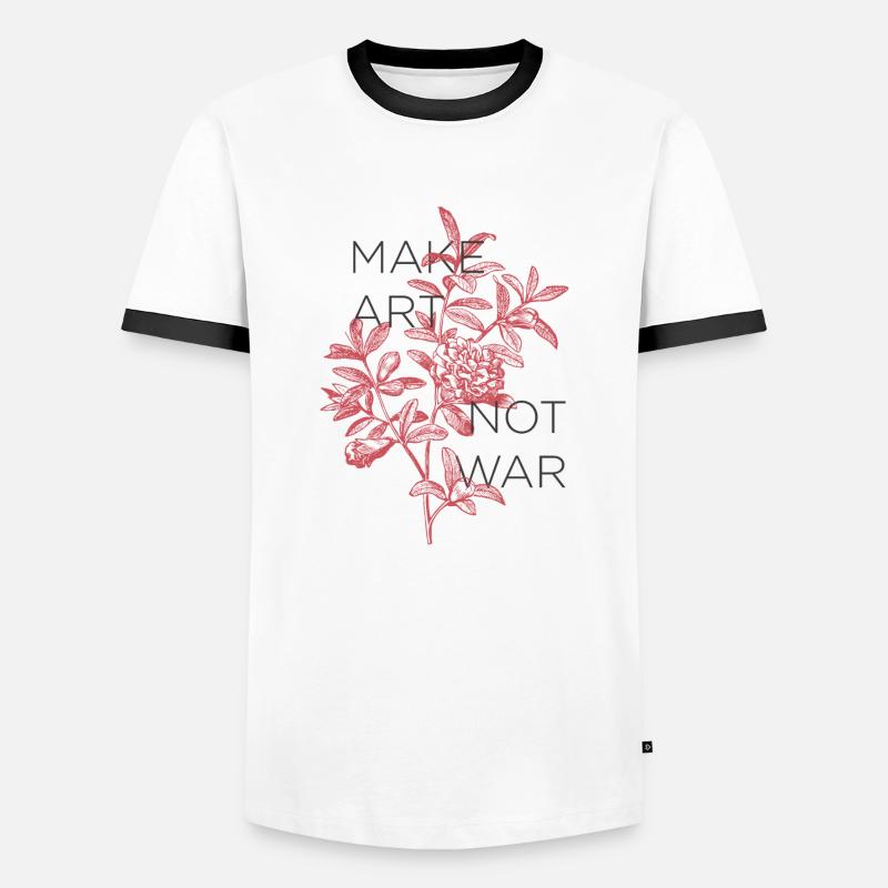 MAKE ART NOT WAR - Männer Kontrast-T-Shirt - Weiß/Schwarz