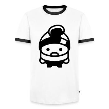 Petit pere noel - T-shirt contrasté Homme - blanc/noir - Devant - AI Model Female 172 light (172cm) & AI Model Male 178 dark (178cm)