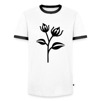 Blume - Männer Kontrast-T-Shirt - Weiß/Schwarz - Vorne - AI Model Female 172 light (172cm) & AI Model Male 178 dark (178cm)