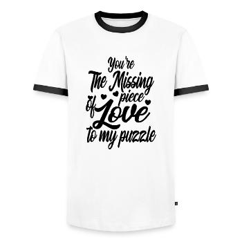 Valentinstag 2024 Lustige Zitate Lovers Day 2024 - Männer Kontrast-T-Shirt - Weiß/Schwarz - Vorne - AI Model Female 172 light (172cm) & AI Model Male 178 dark (178cm)