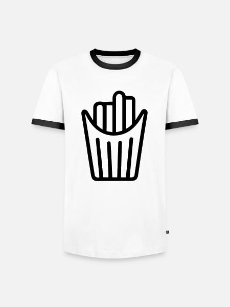 French fries cone - Men's Ringer Shirt - white/black