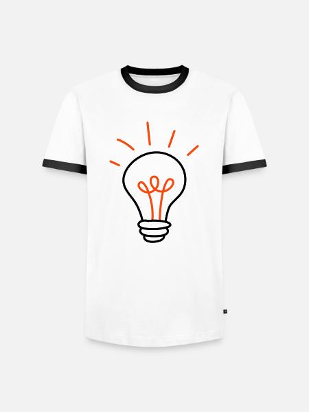 Light bulb - 2 colours - Men's Ringer Shirt - white/black
