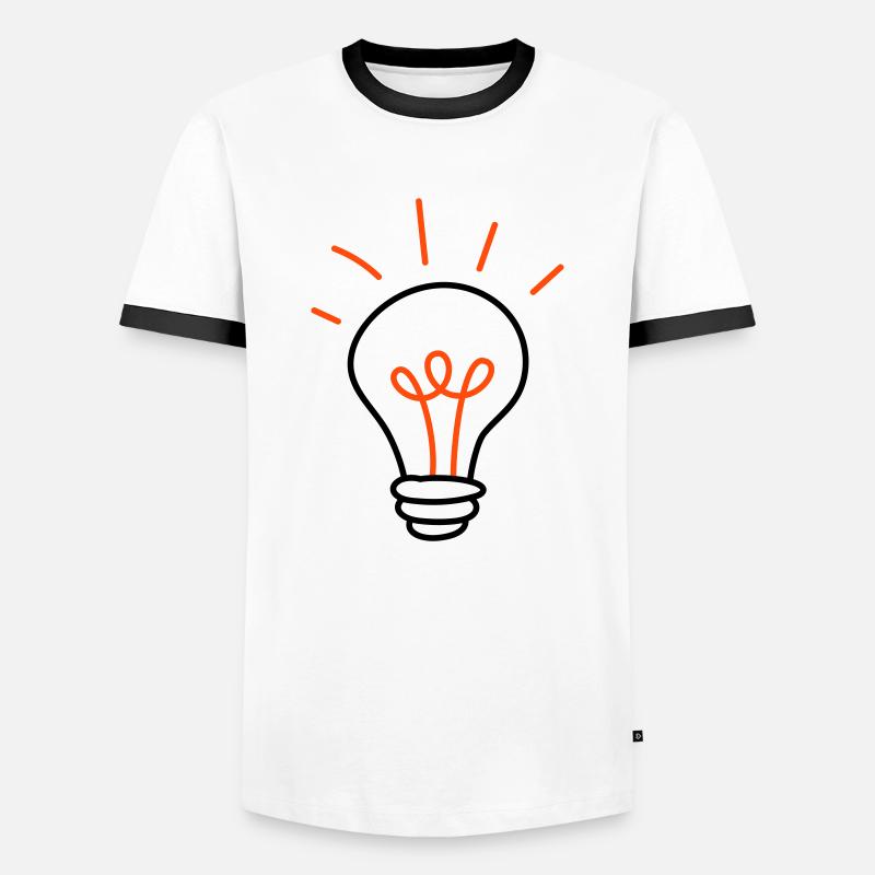 Light bulb - 2 colours - Men's Ringer Shirt - white/black
