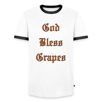 Que Dieu bénisse les raisins - T-shirt contrasté Homme - blanc/noir - Devant - AI Model Female 172 light (172cm) & AI Model Male 178 dark (178cm)