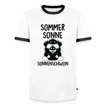 Dicton drôle image humour drôle idée cadeau - T-shirt contrasté Homme - blanc/noir - Devant - AI Model Female 172 light (172cm) & AI Model Male 178 dark (178cm)