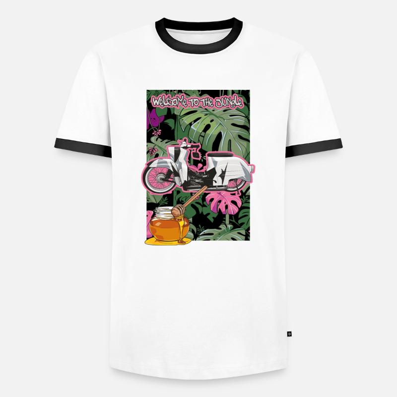 Schwalbe (camouflage) // Illustration - Männer Kontrast-T-Shirt - Weiß/Schwarz