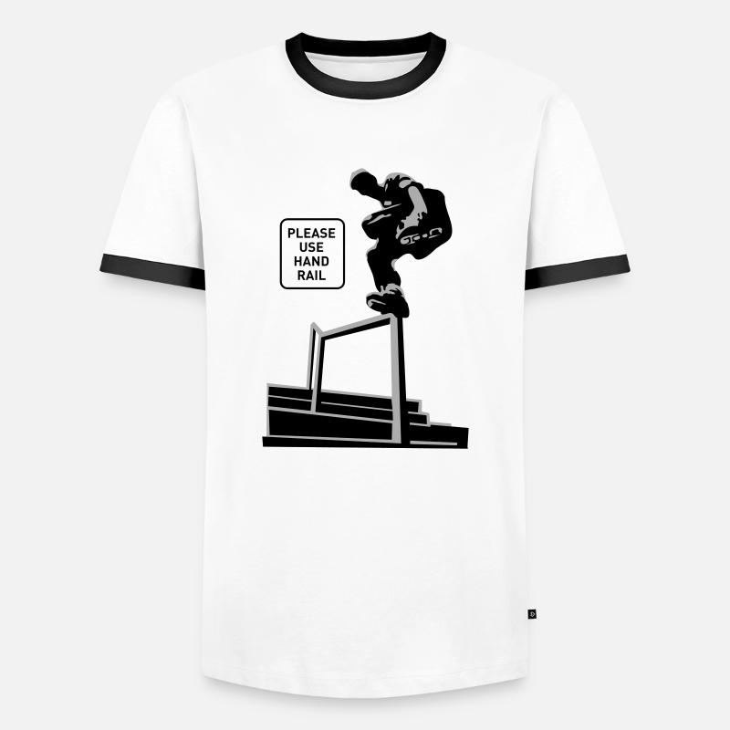 Handrail - Männer Kontrast-T-Shirt - Weiß/Schwarz