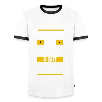 Konzentrieren... - bayerischer Spruch - Männer Kontrast-T-Shirt - Weiß/Schwarz - Vorne - AI Model Female 172 light (172cm) & AI Model Male 178 dark (178cm)