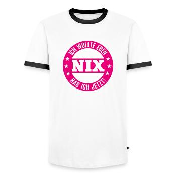 Nix Schenken Ich Habe Keinen Wunsch Nichts Zum Geb - Männer Kontrast-T-Shirt - Weiß/Schwarz - Vorne - AI Model Female 172 light (172cm) & AI Model Male 178 dark (178cm)