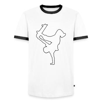 Skateboarder Hommes Patinage Skateboard Femmes - T-shirt contrasté Homme - blanc/noir - Devant - AI Model Female 172 light (172cm) & AI Model Male 178 dark (178cm)