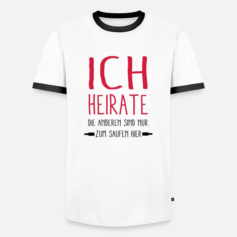 ich Heirate - Männer Kontrast-T-Shirt - Weiß/Schwarz
