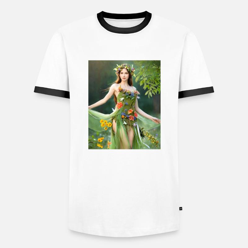 Grüne Fee. - Männer Kontrast-T-Shirt - Weiß/Schwarz
