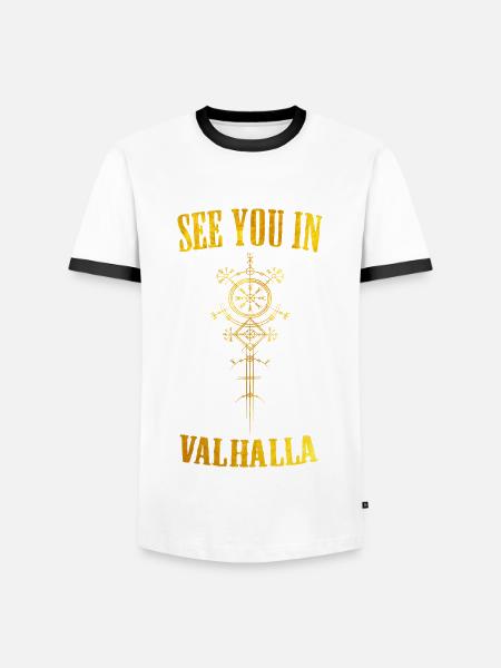 Wikinger Runen Nordisch Walhalla - Männer Kontrast-T-Shirt - Weiß/Schwarz