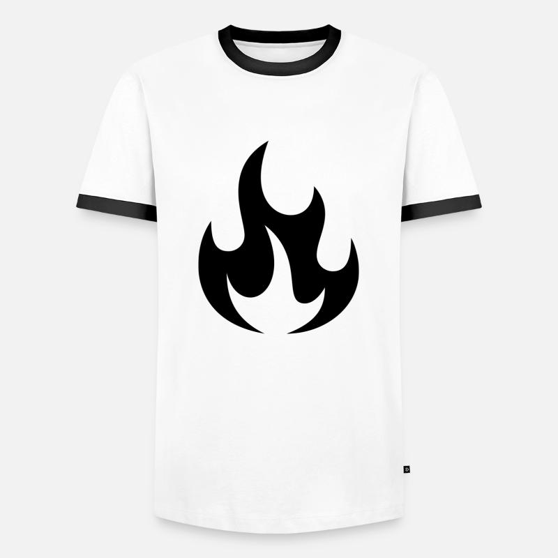 Fire - Men's Ringer Shirt - white/black