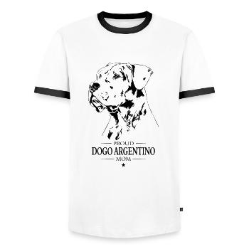 Dogue Argentino Maman Chien Chien Wilsigns - T-shirt contrasté Homme - blanc/noir - Devant - AI Model Female 172 light (172cm) & AI Model Male 178 dark (178cm)