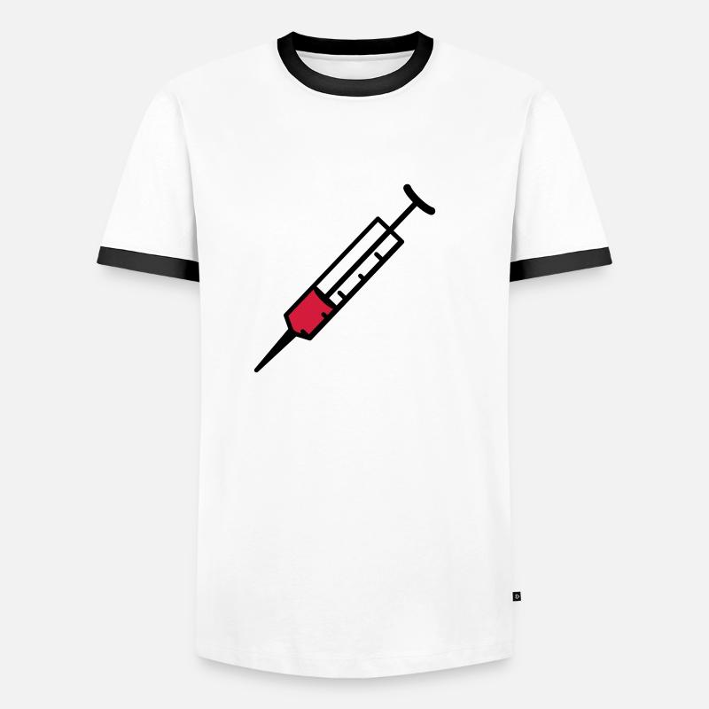 Spritze 2farb - Männer Kontrast-T-Shirt - Weiß/Schwarz