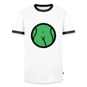 Gums Vert - T-shirt contrasté Homme - blanc/noir - Devant - AI Model Female 172 light (172cm) & AI Model Male 178 dark (178cm)