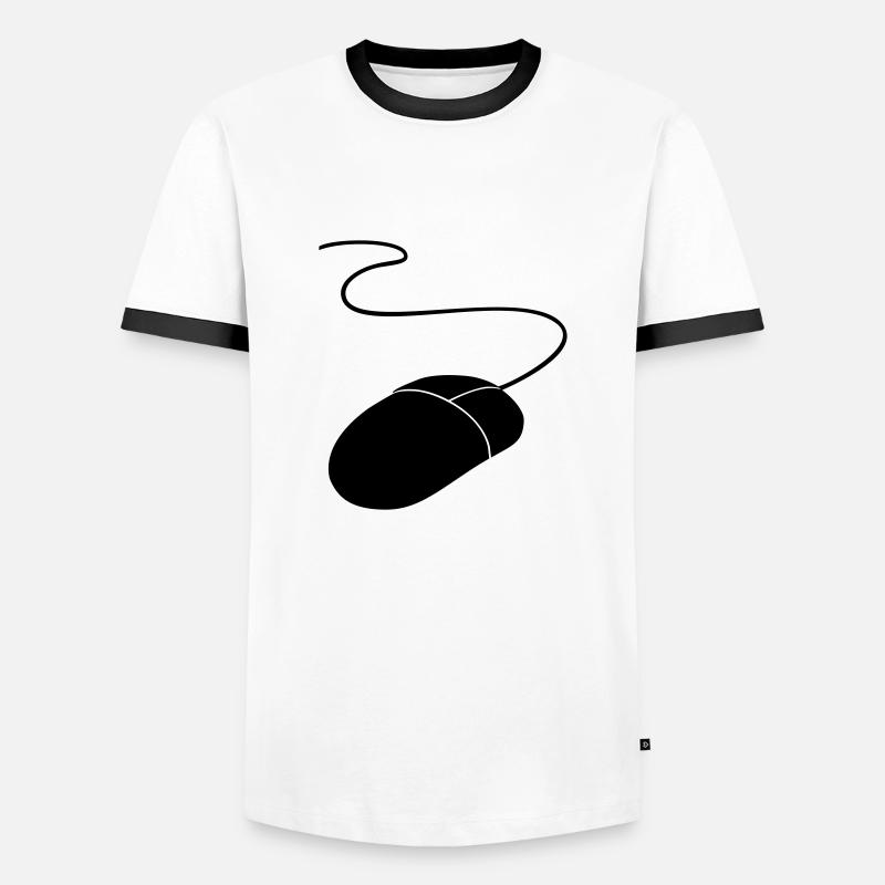 computer mouse - Men's Ringer Shirt - white/black