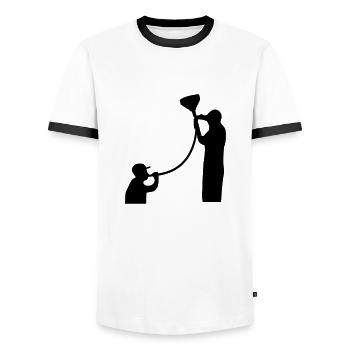 Bier Trichter Beer Bong - Männer Kontrast-T-Shirt - Weiß/Schwarz - Vorne - AI Model Female 172 light (172cm) & AI Model Male 178 dark (178cm)