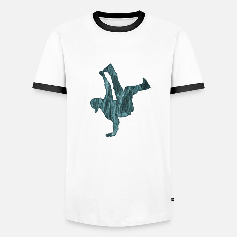 Breakdancer - Männer Kontrast-T-Shirt - Weiß/Schwarz