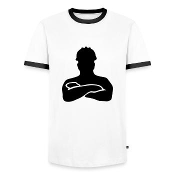 chef - Männer Kontrast-T-Shirt - Weiß/Schwarz - Vorne - AI Model Female 172 light (172cm) & AI Model Male 178 dark (178cm)