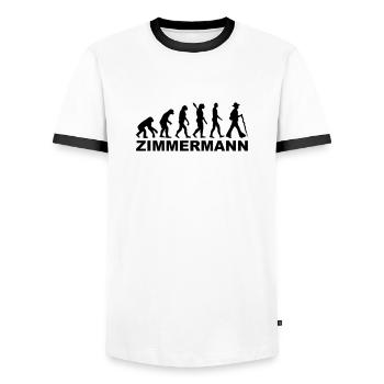 Zimmermann - Männer Kontrast-T-Shirt - Weiß/Schwarz - Vorne - AI Model Female 172 light (172cm) & AI Model Male 178 dark (178cm)