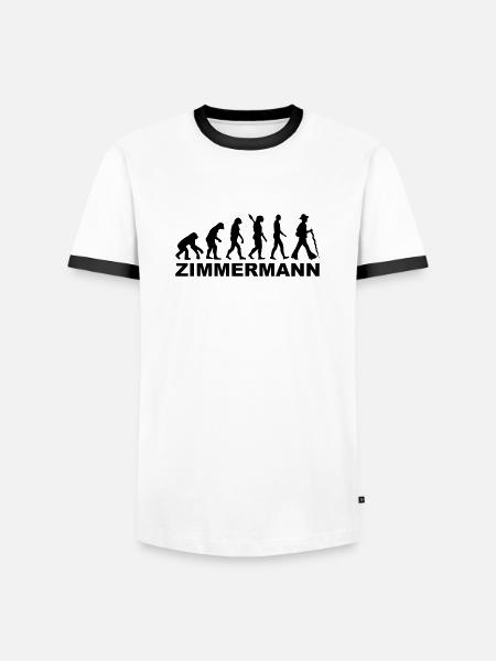 Zimmermann - Männer Kontrast-T-Shirt - Weiß/Schwarz