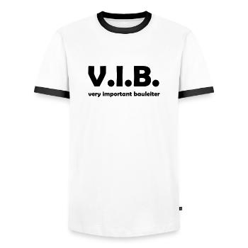 bauleiter - Männer Kontrast-T-Shirt - Weiß/Schwarz - Vorne - AI Model Female 172 light (172cm) & AI Model Male 178 dark (178cm)