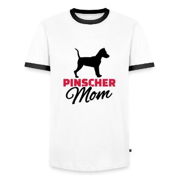 Zwergpinscher - Männer Kontrast-T-Shirt - Weiß/Schwarz - Vorne - AI Model Female 172 light (172cm) & AI Model Male 178 dark (178cm)