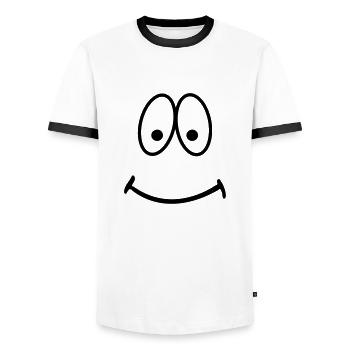 smiley - Männer Kontrast-T-Shirt - Weiß/Schwarz - Vorne - AI Model Female 172 light (172cm) & AI Model Male 178 dark (178cm)