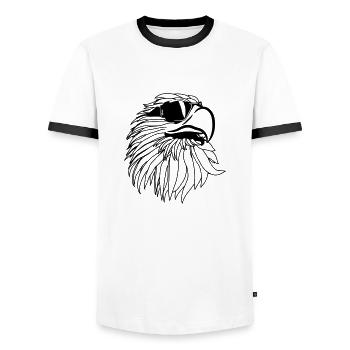 Aigle de cool lunettes de soleil tête Eagle - T-shirt contrasté Homme - blanc/noir - Devant - AI Model Female 172 light (172cm) & AI Model Male 178 dark (178cm)