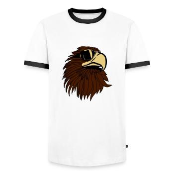 Aigle de cool lunettes de soleil tête Eagle - T-shirt contrasté Homme - blanc/noir - Devant - AI Model Female 172 light (172cm) & AI Model Male 178 dark (178cm)