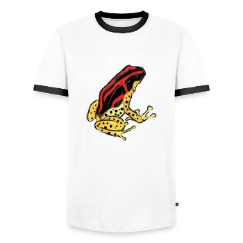 Baumsteigerfrosch Pfeilgiftfrosch PoisonDartFrog 7 - Männer Kontrast-T-Shirt - Weiß/Schwarz - Vorne - AI Model Female 172 light (172cm) & AI Model Male 178 dark (178cm)