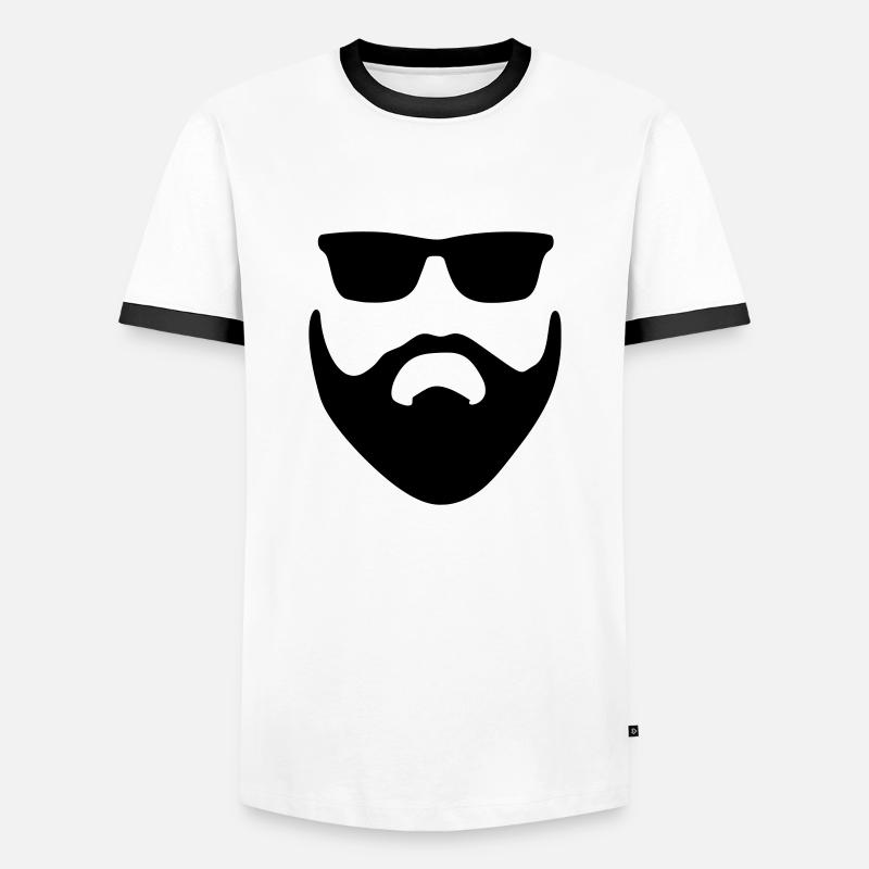 Bart Männer Geschenk Geschenkidee - Männer Kontrast-T-Shirt - Weiß/Schwarz