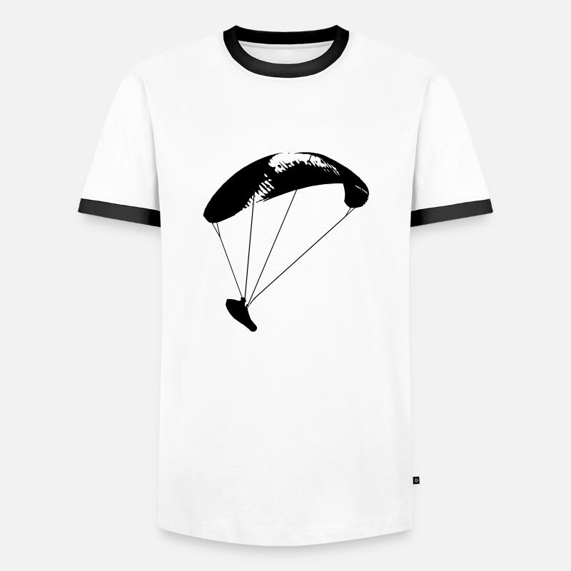paraglider 10 - Männer Kontrast-T-Shirt - Weiß/Schwarz