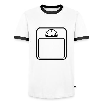 Fett Gewicht Waage - Männer Kontrast-T-Shirt - Weiß/Schwarz - Vorne - AI Model Female 172 light (172cm) & AI Model Male 178 dark (178cm)