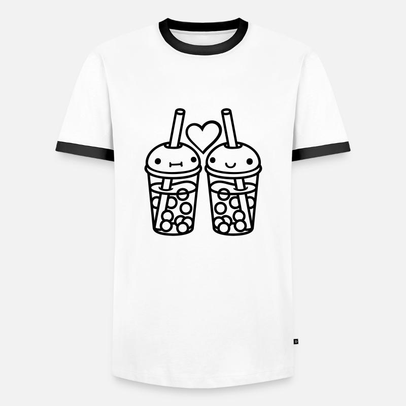 2 Team Bubble Tea - Men's Ringer Shirt - white/black
