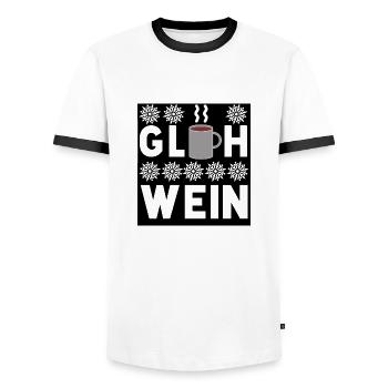 Glühwein - Männer Kontrast-T-Shirt - Weiß/Schwarz - Vorne - AI Model Female 172 light (172cm) & AI Model Male 178 dark (178cm)