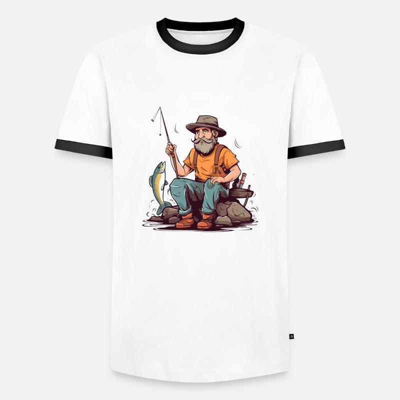 Papi peach - Men's Ringer Shirt - white/black