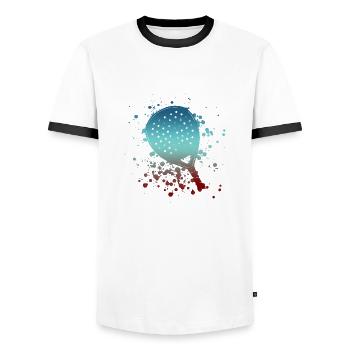 Padel Paddel Schläger Tennis Sport I Geschenk - Männer Kontrast-T-Shirt - Weiß/Schwarz - Vorne - AI Model Female 172 light (172cm) & AI Model Male 178 dark (178cm)