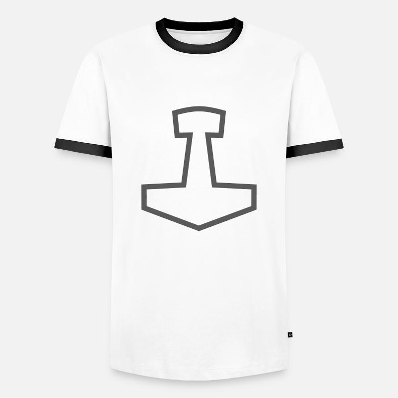 Mjölnir - Männer Kontrast-T-Shirt - Weiß/Schwarz