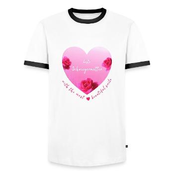 best mother-in-law - Men's Ringer Shirt - white/black - Front - AI Model Female 172 light (172cm) & AI Model Male 178 dark (178cm)