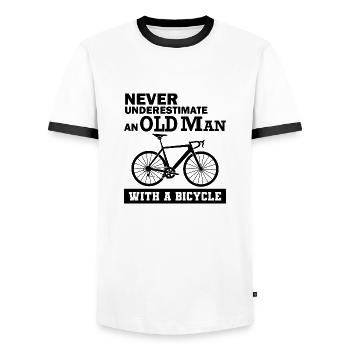 Lustiger Fahrrad Spruch - Männer Kontrast-T-Shirt - Weiß/Schwarz - Vorne - AI Model Female 172 light (172cm) & AI Model Male 178 dark (178cm)