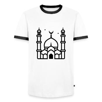 Mosquée - T-shirt contrasté Homme - blanc/noir - Devant - AI Model Female 172 light (172cm) & AI Model Male 178 dark (178cm)