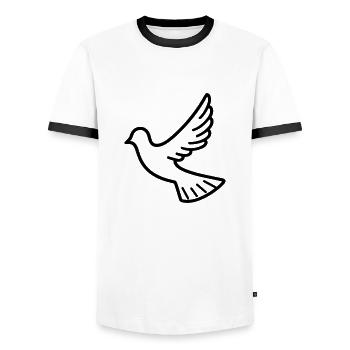 Taube - Männer Kontrast-T-Shirt - Weiß/Schwarz - Vorne - AI Model Female 172 light (172cm) & AI Model Male 178 dark (178cm)