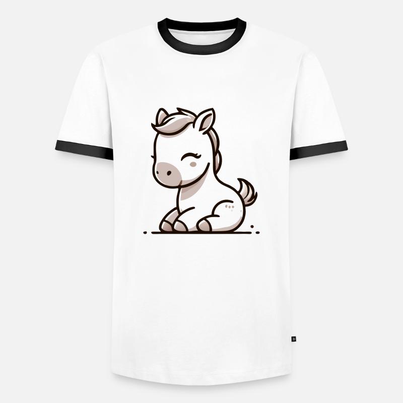Pony - Männer Kontrast-T-Shirt - Weiß/Schwarz
