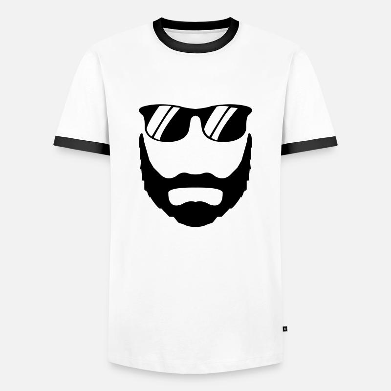 bart sonnenbrille - Männer Kontrast-T-Shirt - Weiß/Schwarz