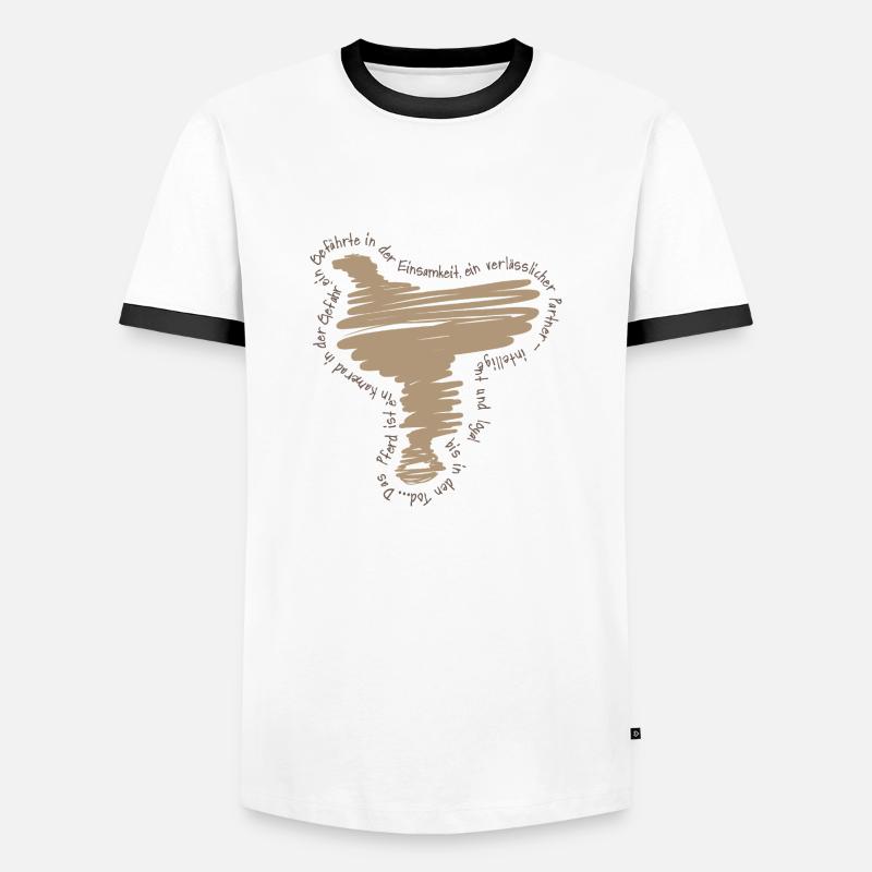 Saddle - Männer Kontrast-T-Shirt - Weiß/Schwarz