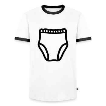 Layer - Men's Ringer Shirt - white/black - Front - AI Model Female 172 light (172cm) & AI Model Male 178 dark (178cm)